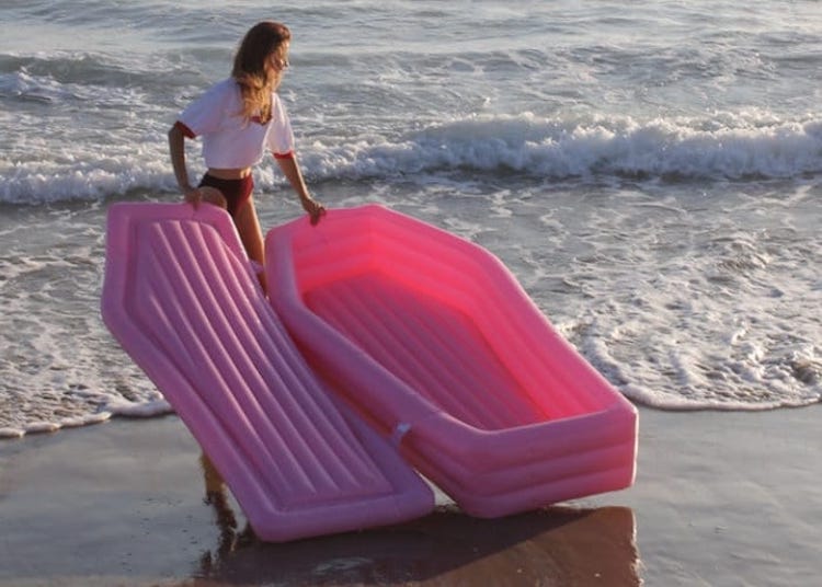 inflatable pool coffin