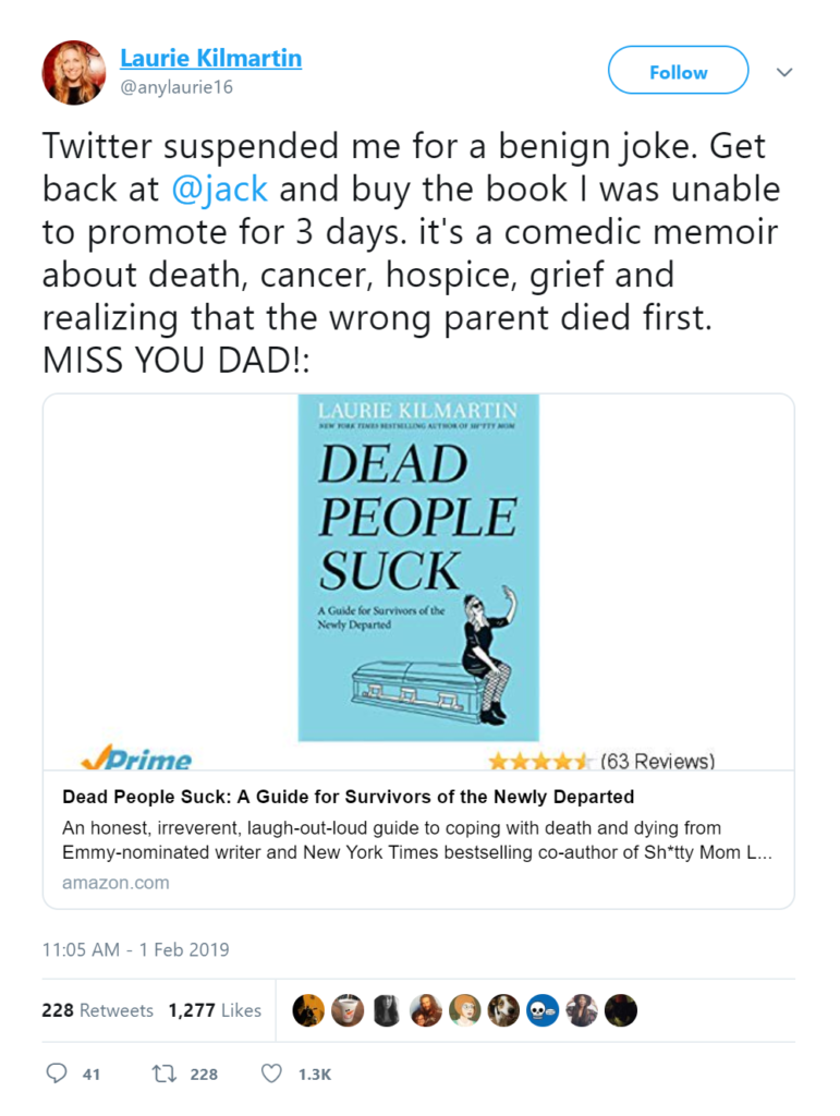 Laurie Kilmart Twitter post