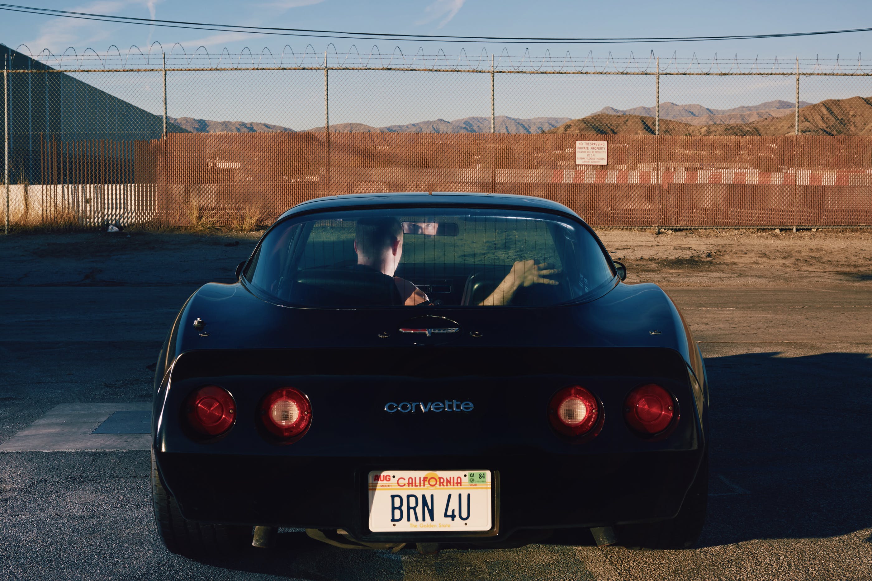 David Sconce Corvette with I Burn 4 U tag