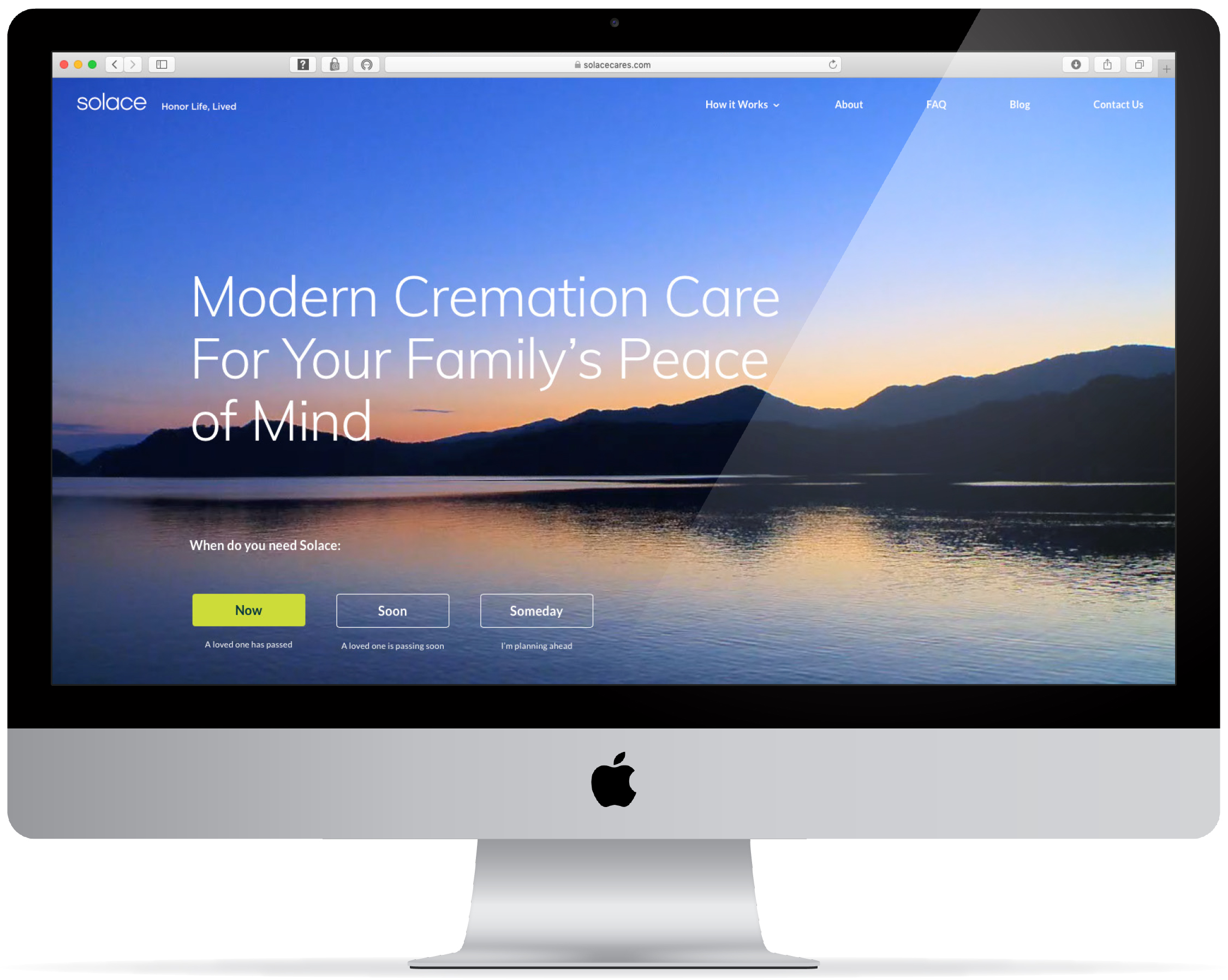 Solace cremation homepage