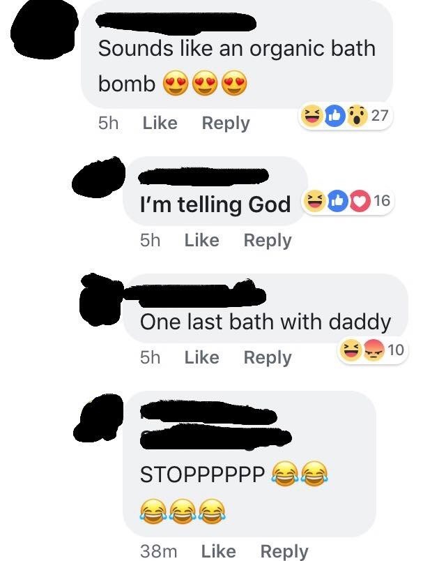 Text turn dad into a bath bomb