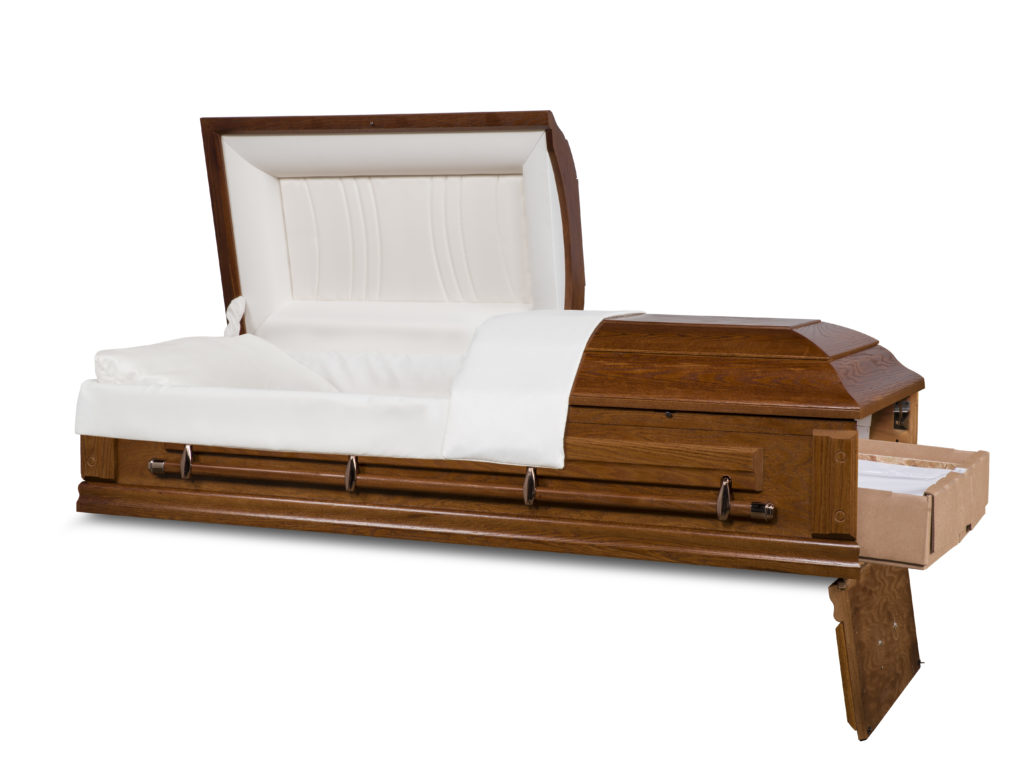 OAKWOOD 27” Solid Wood Ceremonial Rental Casket