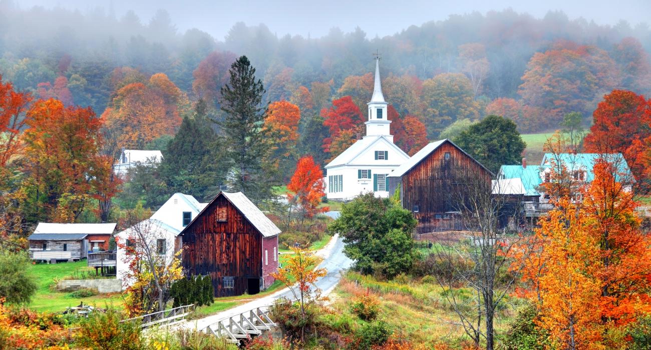 Quaint town in Vermont