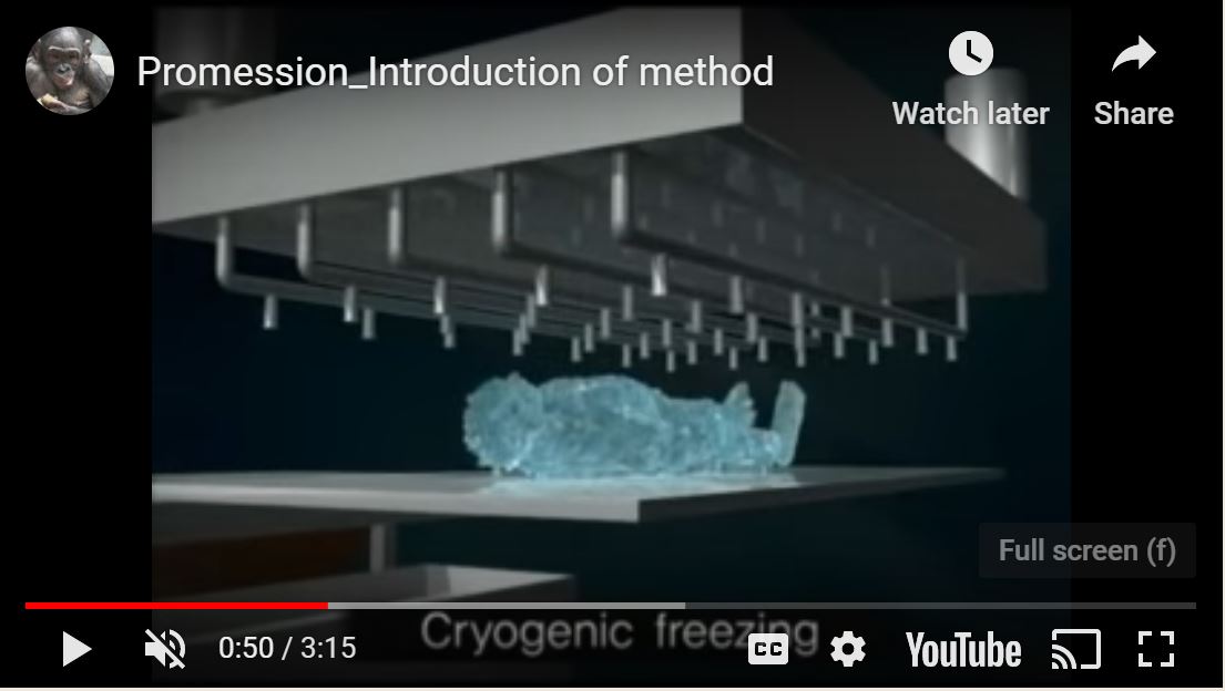 Promession freeze drying video snippet
