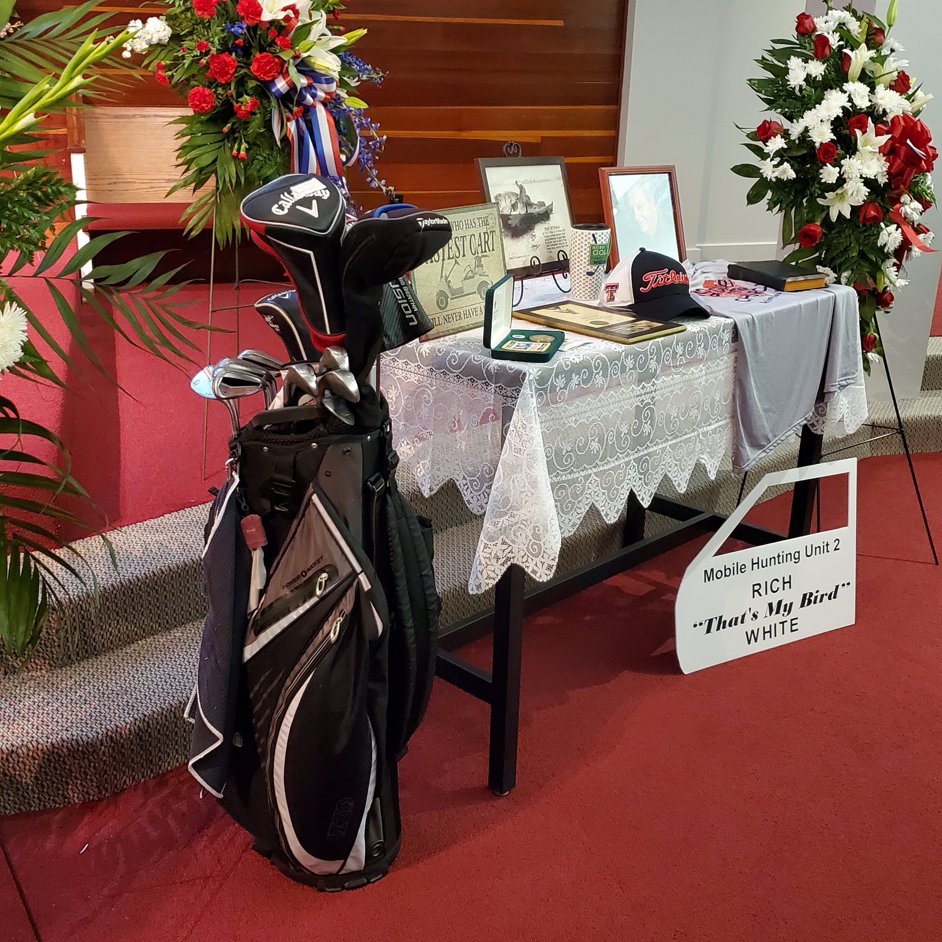 A Memorial Table at the Service for Richard White