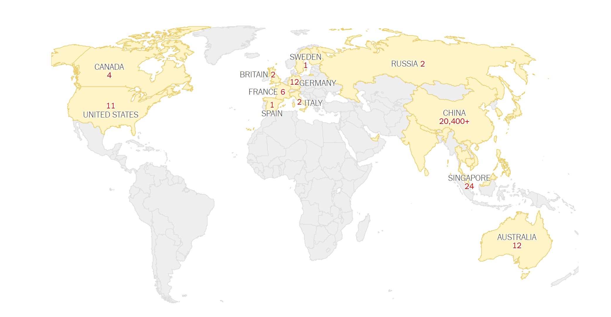 Coronavirus map 