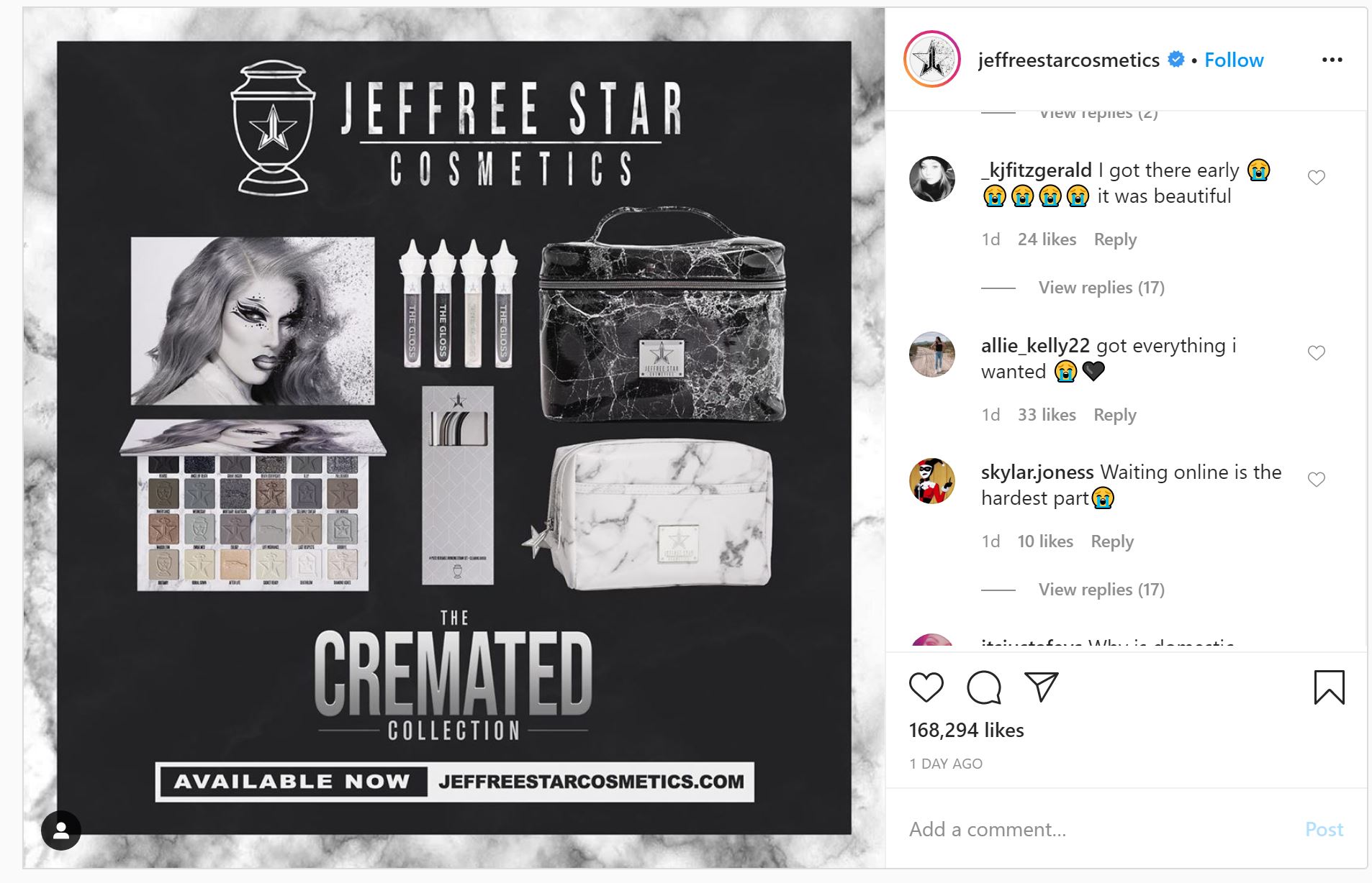 Cremated Instagram Launch post