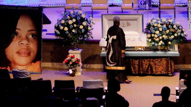 Mourner at Atatiana Jefferson's funeral