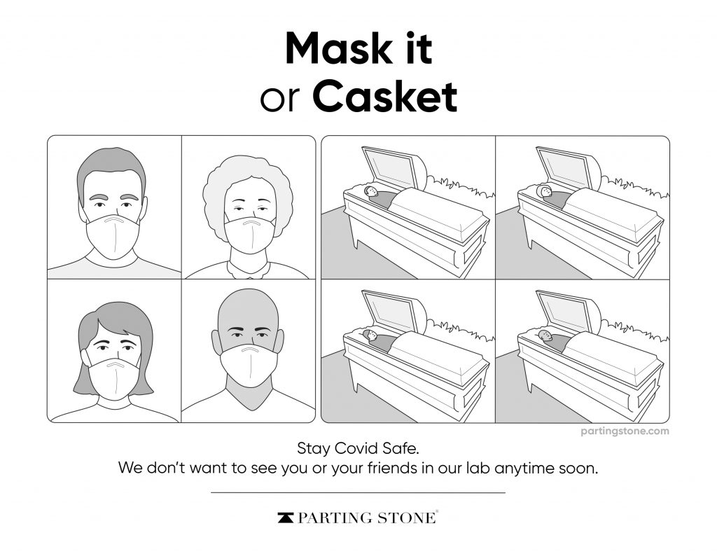 Mask-it or Casket - COVID-19 Poster - Parting Stone