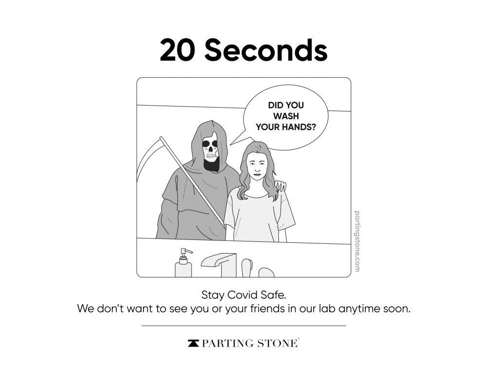 Wash your hands for 20 seconds -COVID-19 Poster - Parting Stone