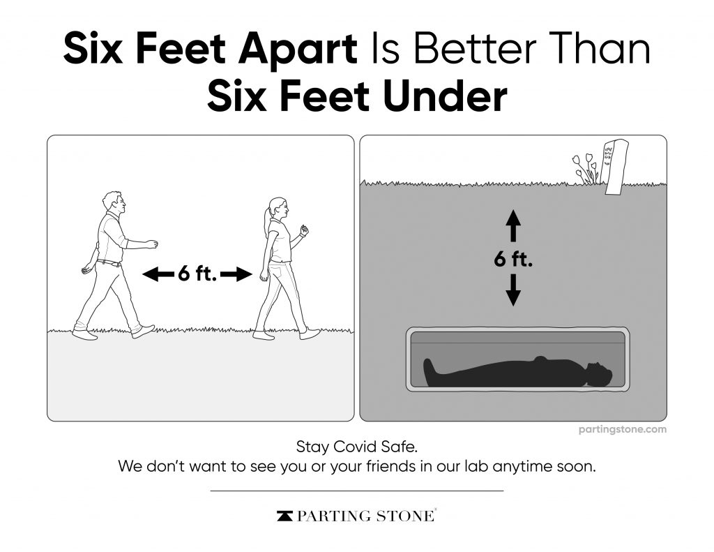 6 feet apart - COVID-19 Poster - Parting Stone