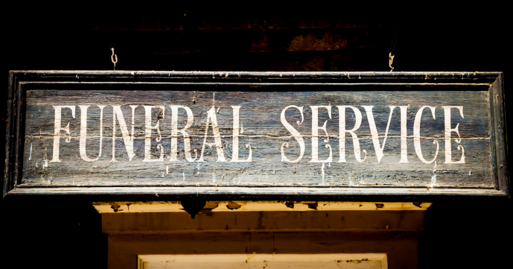 Funeral Service Sign