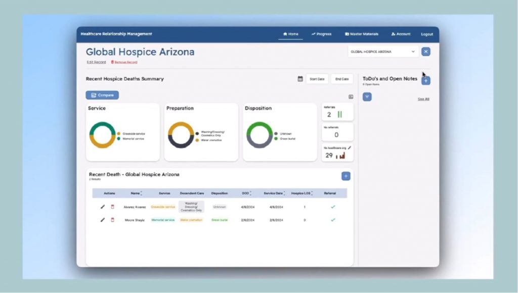 Hospice Relationship Manager Screenshot