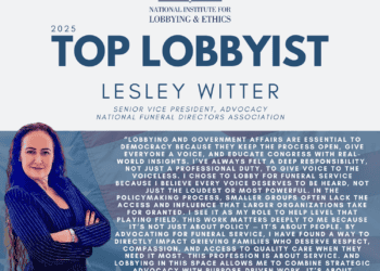 NFDA’s Lesley Witter Named One of Nation’s Top Lobbyists by the National Institute for Lobbying & Ethics 