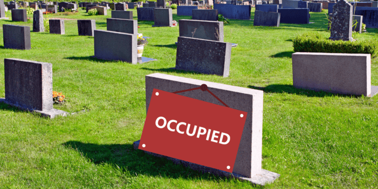 Occupied grave plot