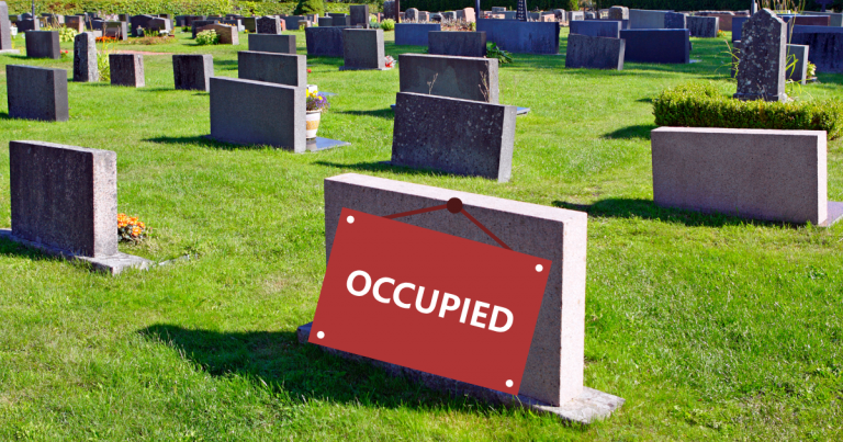 Occupied grave plot